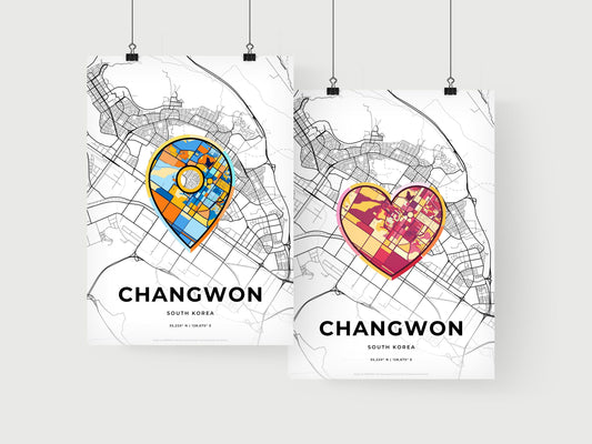 Changwon South Korea art print for couples