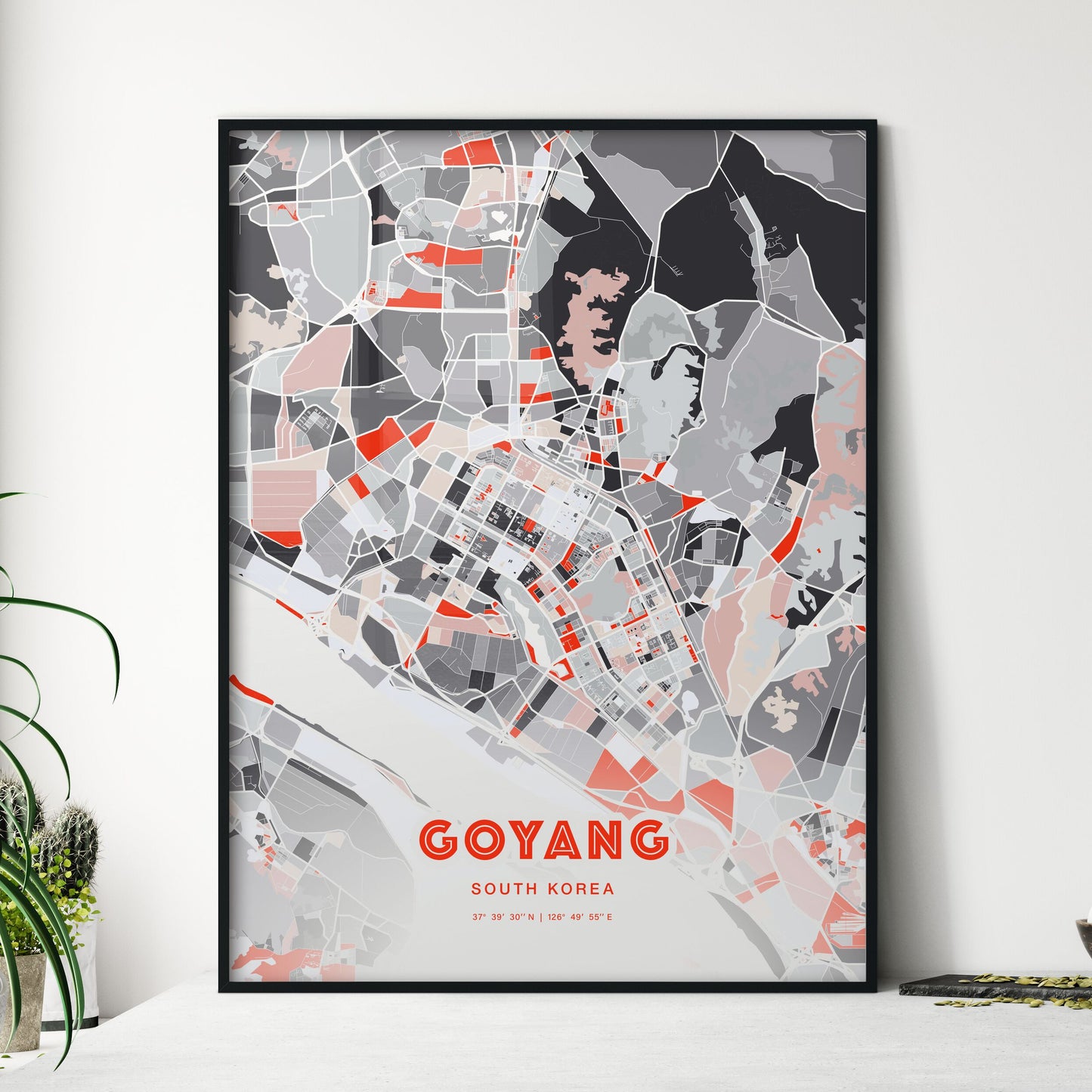 Colorful GOYANG SOUTH KOREA Fine Art Map Modern