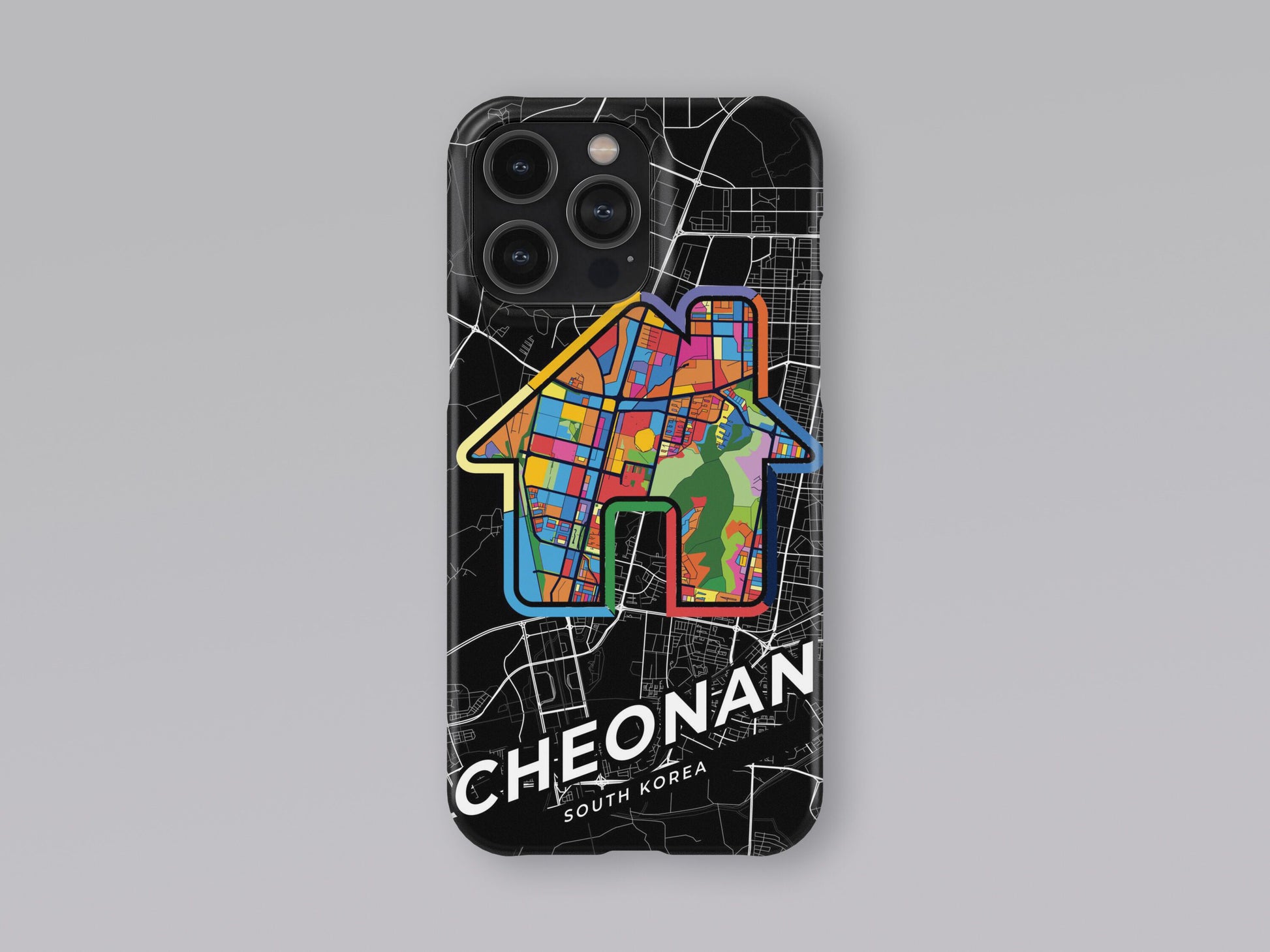Cheonan South Korea slim phone case with colorful icon. Birthday, wedding or housewarming gift. Couple match cases. 3