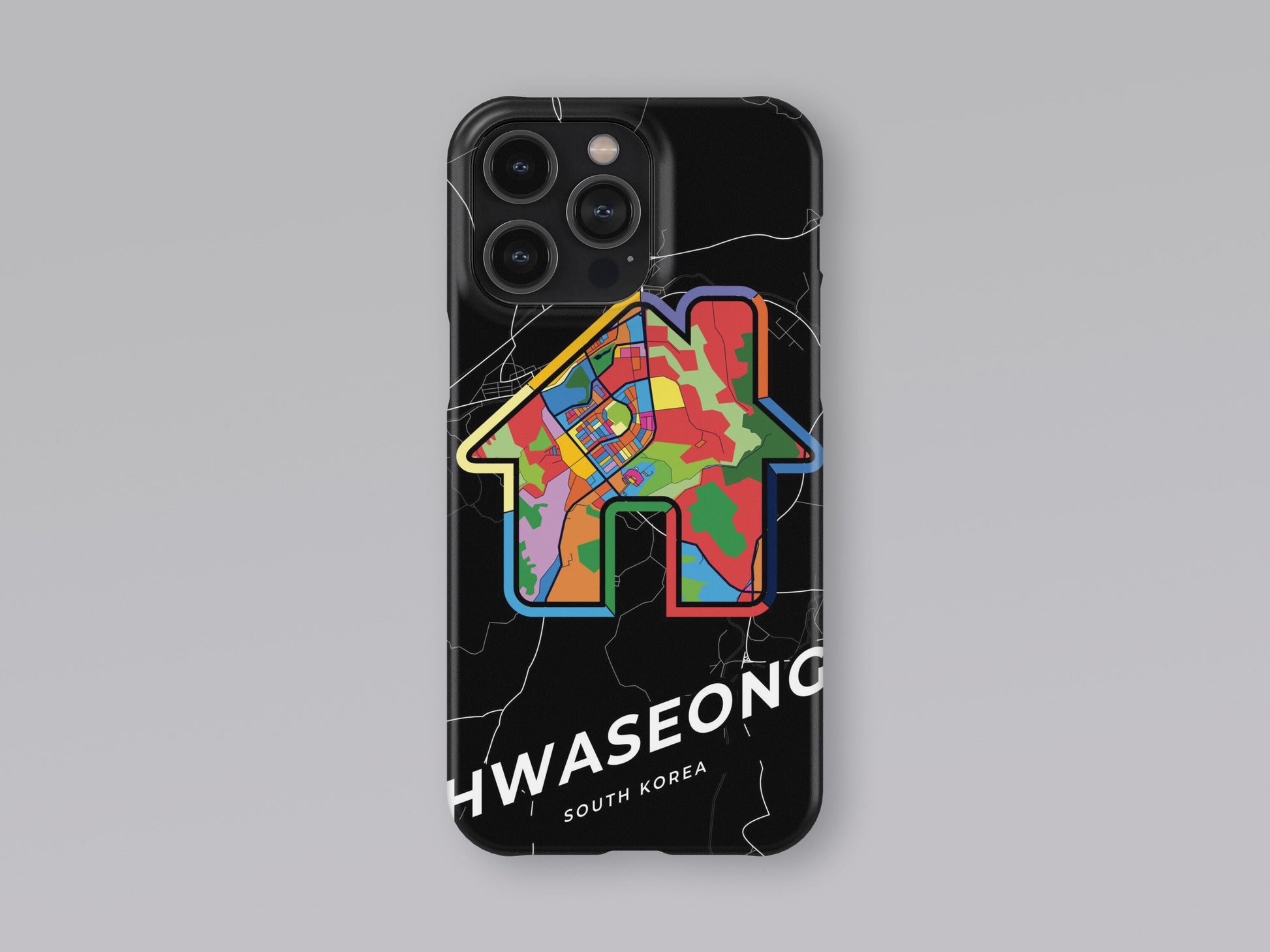 Hwaseong South Korea slim phone case with colorful icon. Birthday, wedding or housewarming gift. Couple match cases. 3