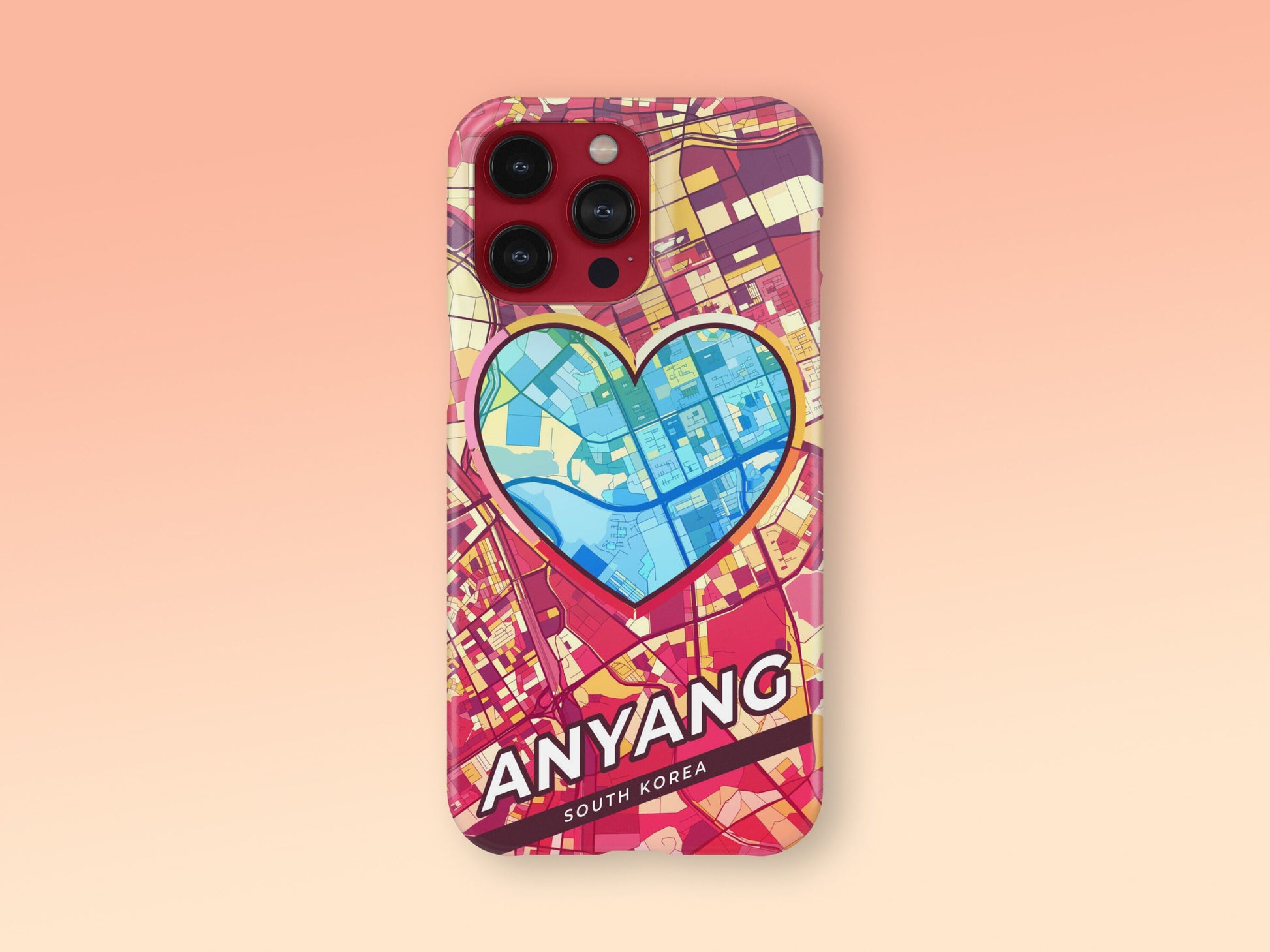 Anyang South Korea slim phone case with colorful icon. Birthday, wedding or housewarming gift. Couple match cases. 2