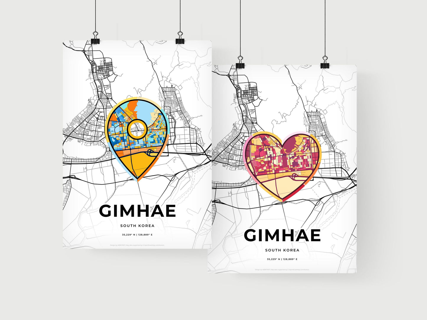 Gimhae South Korea art print for couples