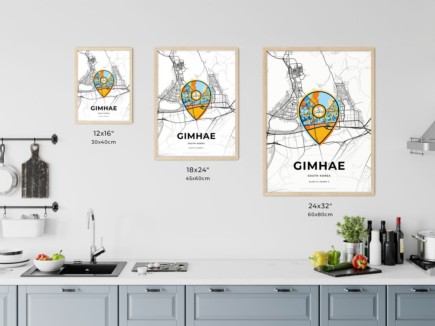 Gimhae South Korea art map size chart