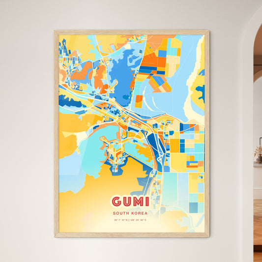 Colorful GUMI SOUTH KOREA Fine Art Map Blue Orange