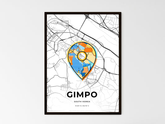 Gimpo South Korea wedding art map with pointer icon