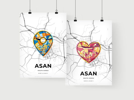 Asan South Korea art print for couples