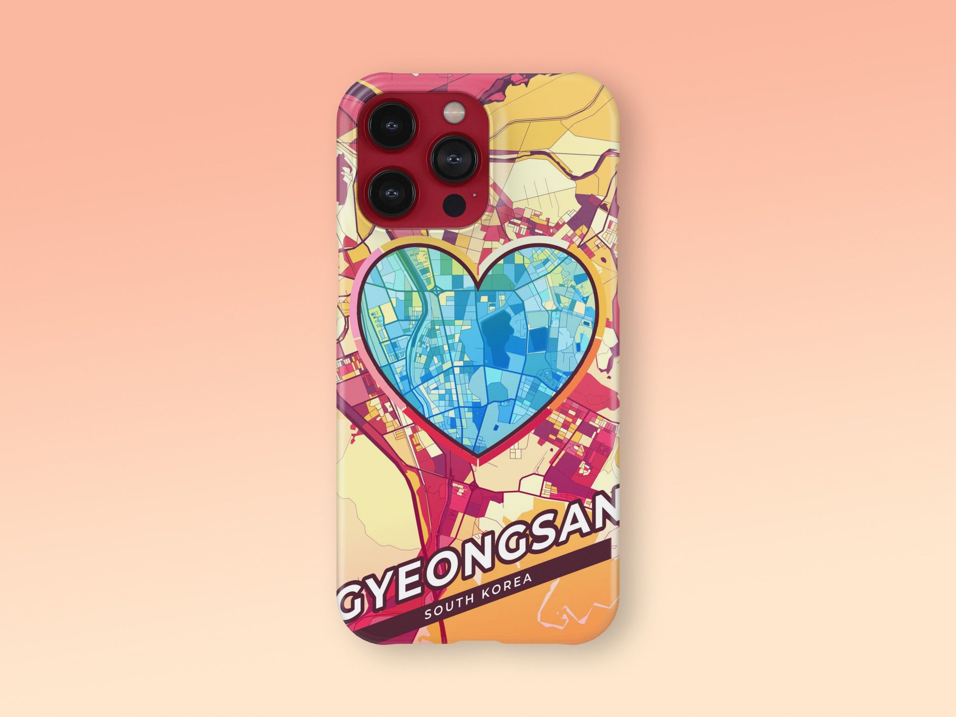 Gyeongsan South Korea slim phone case with colorful icon. Birthday, wedding or housewarming gift. Couple match cases. 2