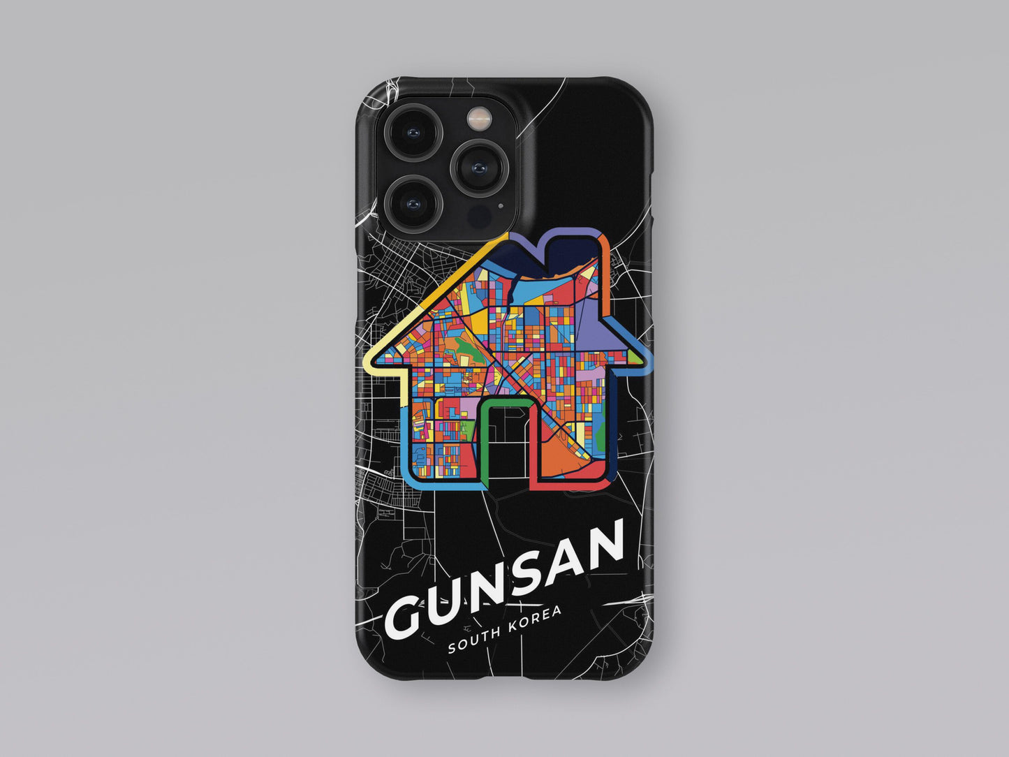 Gunsan South Korea slim phone case with colorful icon. Birthday, wedding or housewarming gift. Couple match cases. 3