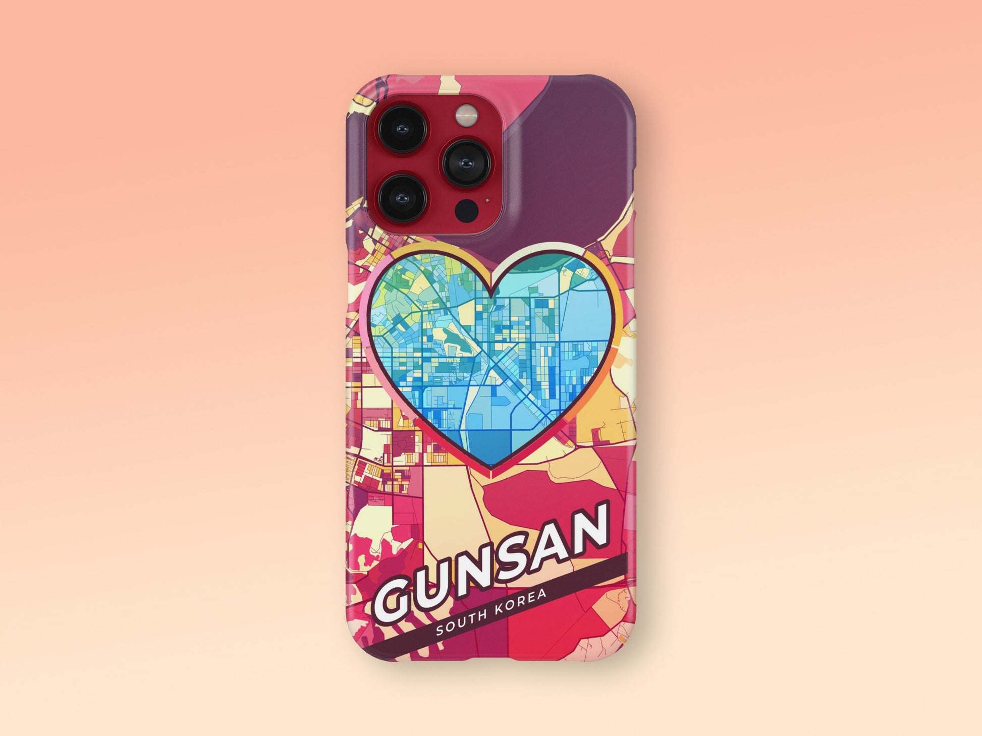 Gunsan South Korea slim phone case with colorful icon. Birthday, wedding or housewarming gift. Couple match cases. 2