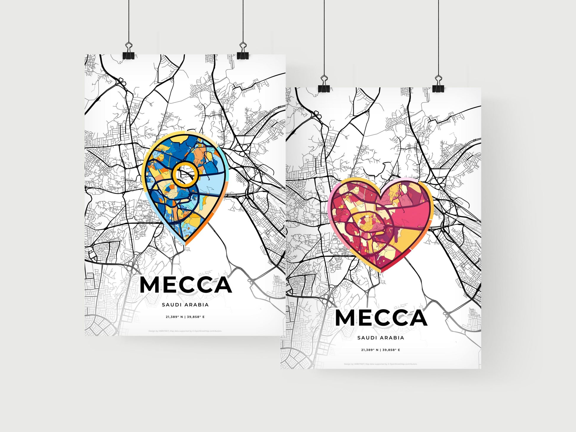 Mecca Saudi Arabia art print for couples