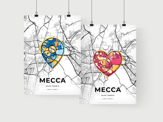 Mecca Saudi Arabia art print for couples