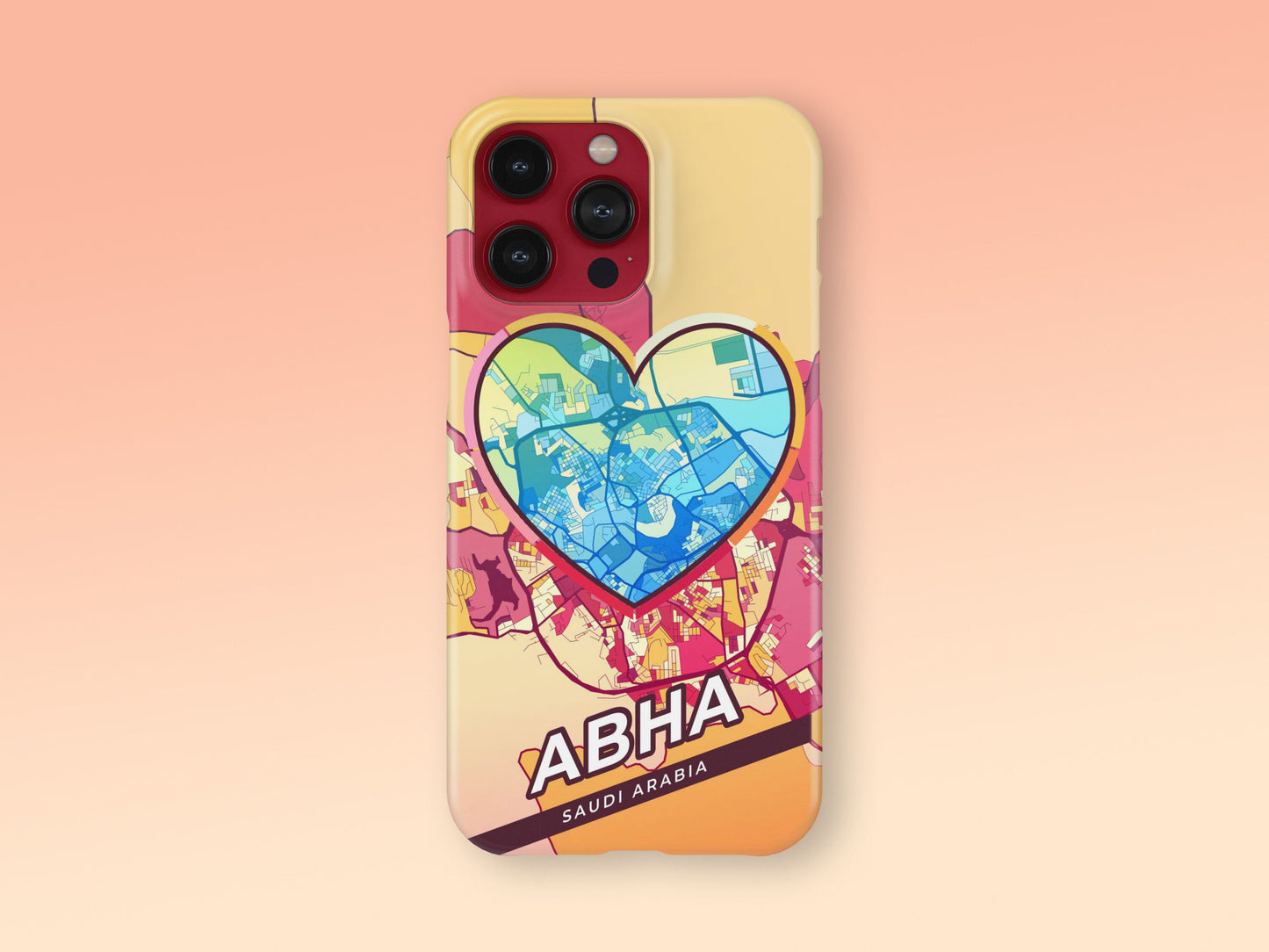 Abha Saudi Arabia slim phone case with colorful icon. Birthday, wedding or housewarming gift. Couple match cases. 2