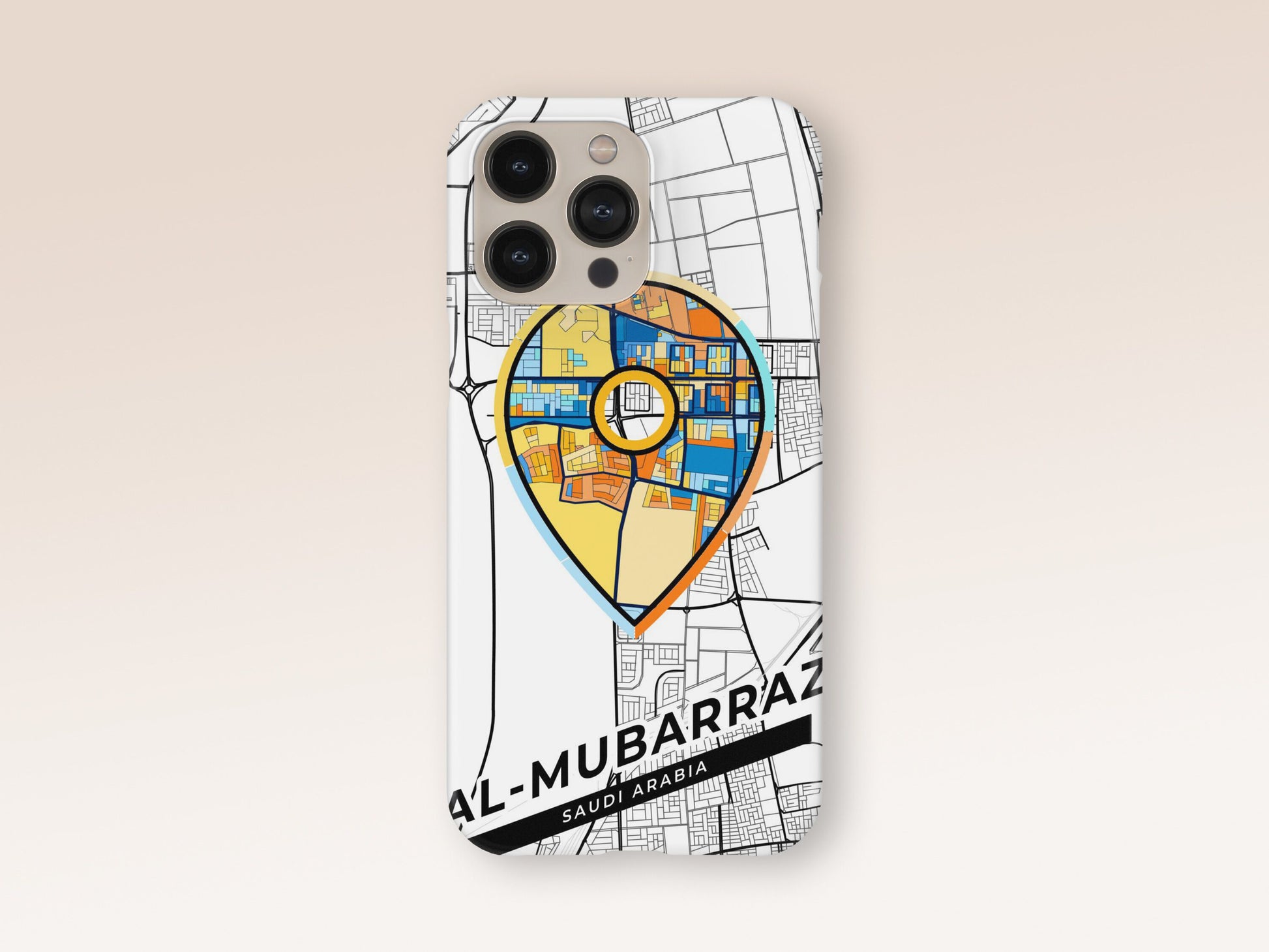Al-Mubarraz Saudi Arabia slim phone case with colorful icon. Birthday, wedding or housewarming gift. Couple match cases. 1