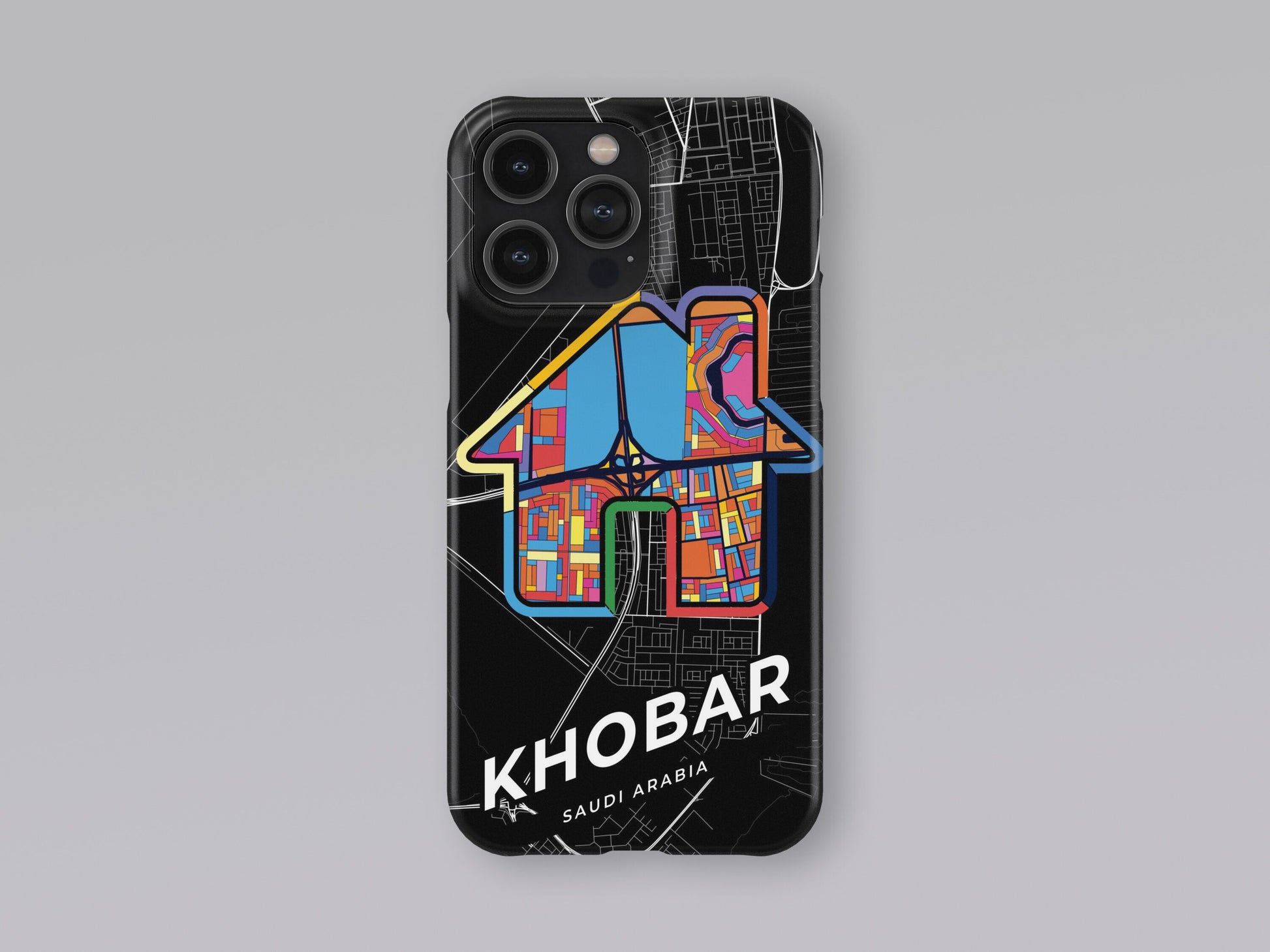 Khobar Saudi Arabia slim phone case with colorful icon. Birthday, wedding or housewarming gift. Couple match cases. 3
