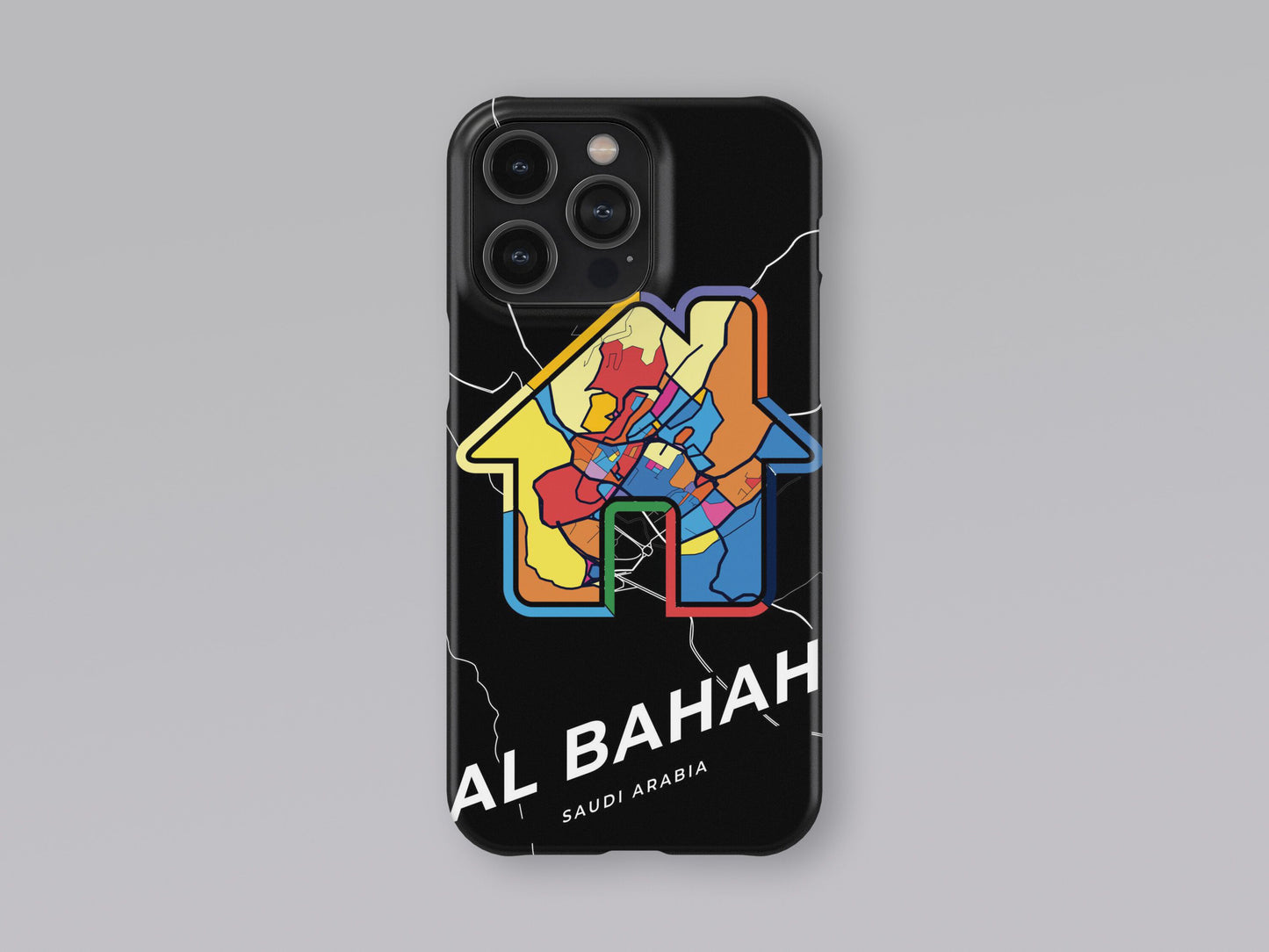 Al Bahah Saudi Arabia slim phone case with colorful icon. Birthday, wedding or housewarming gift. Couple match cases. 3