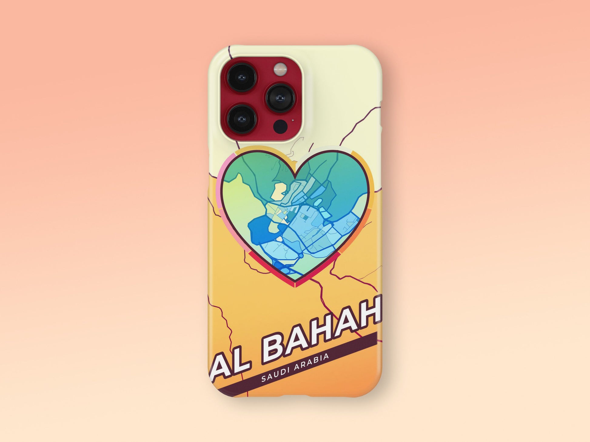 Al Bahah Saudi Arabia slim phone case with colorful icon. Birthday, wedding or housewarming gift. Couple match cases. 2