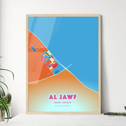 Colorful AL JAWF SAUDI ARABIA Fine Art Map Crazy Colors