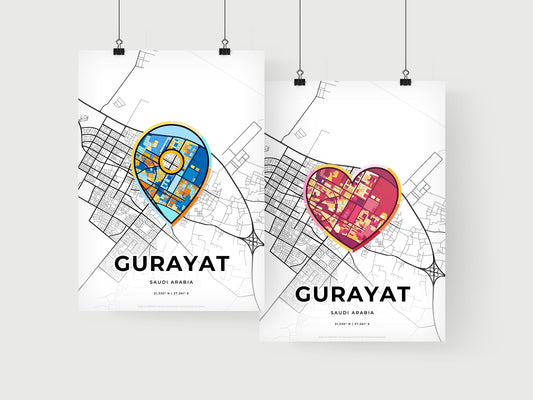 Gurayat Saudi Arabia art print for couples