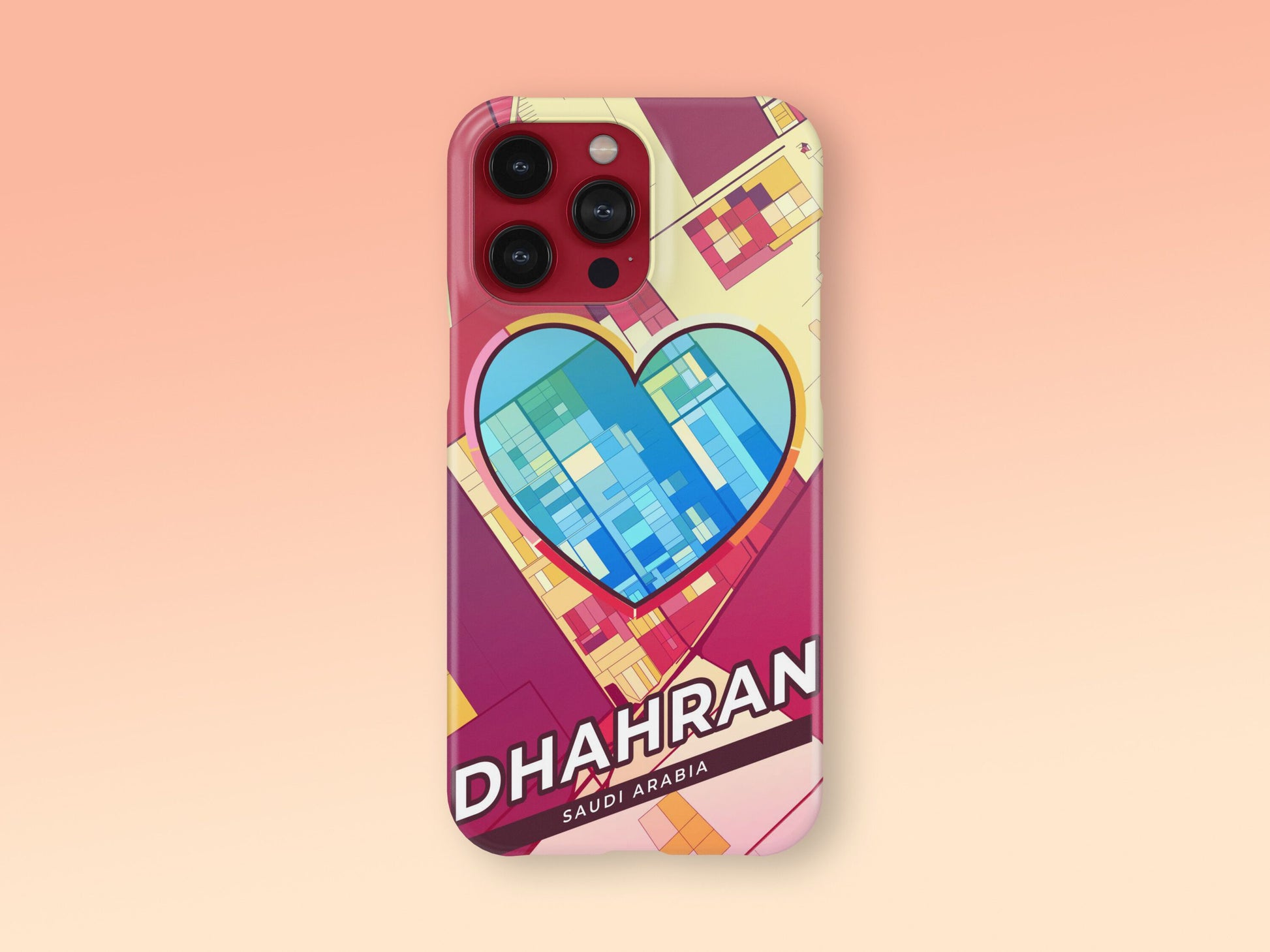 Dhahran Saudi Arabia slim phone case with colorful icon. Birthday, wedding or housewarming gift. Couple match cases. 2