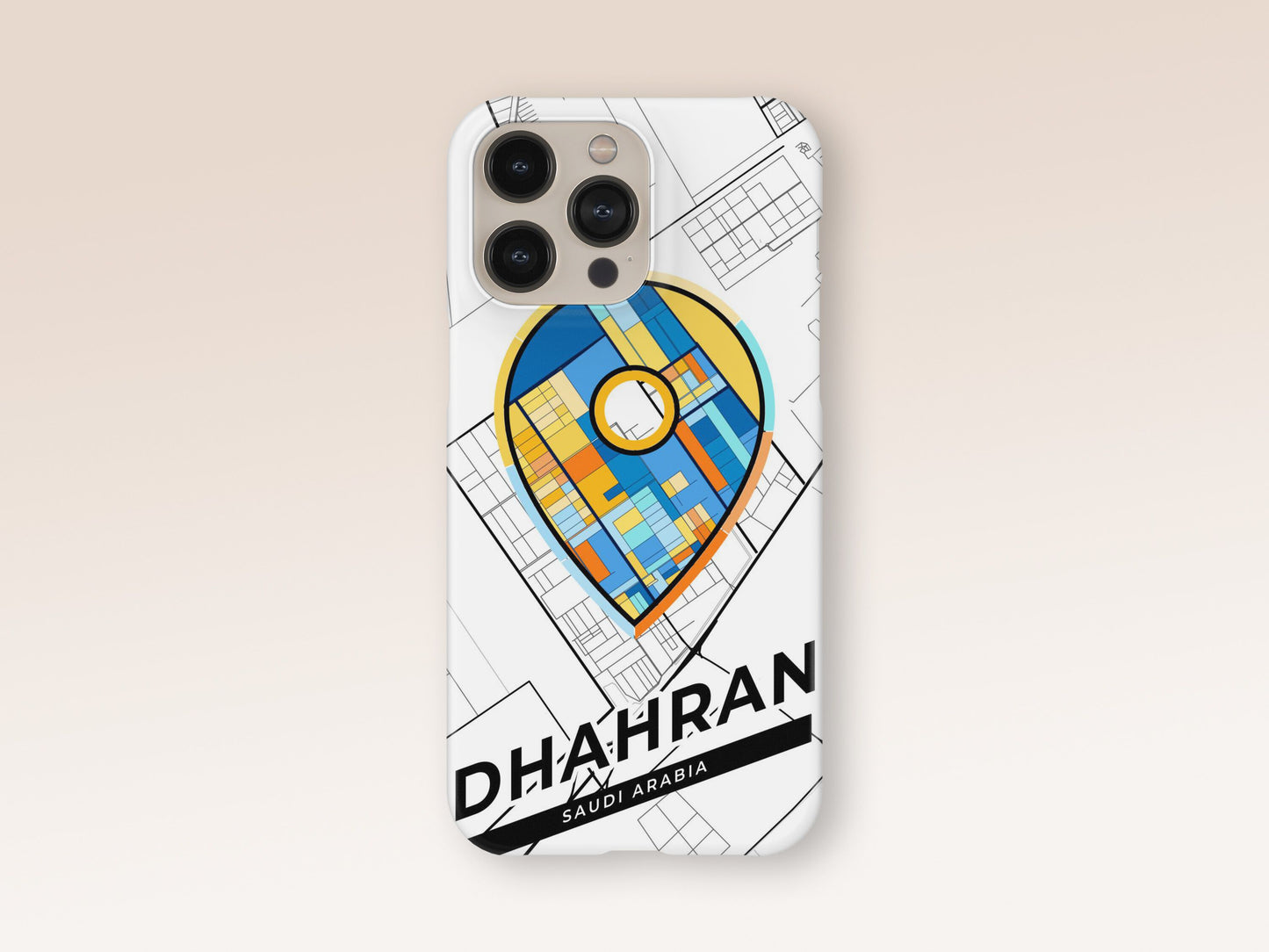 Dhahran Saudi Arabia slim phone case with colorful icon. Birthday, wedding or housewarming gift. Couple match cases. 1
