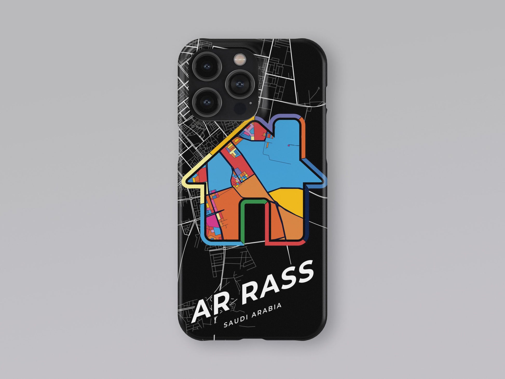 Ar Rass Saudi Arabia slim phone case with colorful icon. Birthday, wedding or housewarming gift. Couple match cases. 3