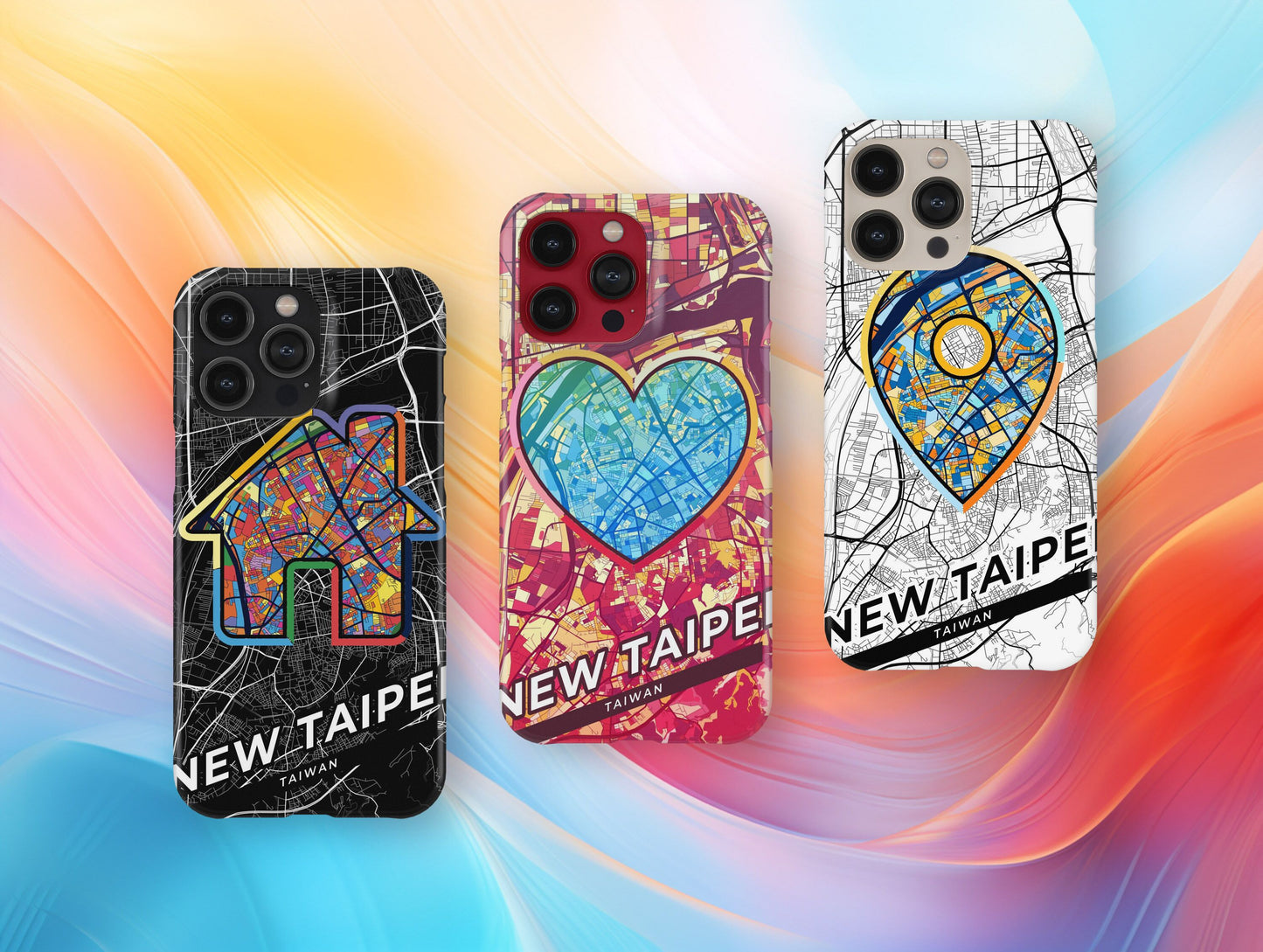 New Taipei Taiwan slim phone case with colorful icon