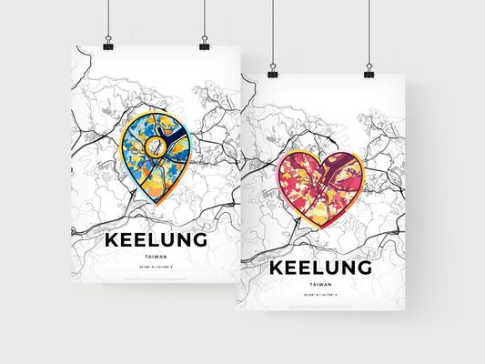 Keelung Taiwan art print for couples
