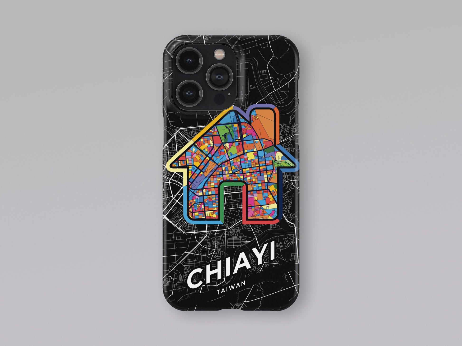Chiayi Taiwan slim phone case with colorful icon. Birthday, wedding or housewarming gift. Couple match cases. 3
