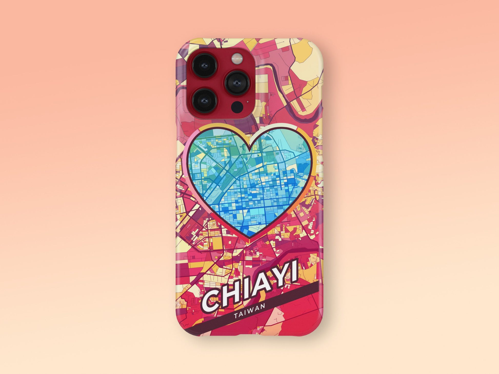 Chiayi Taiwan slim phone case with colorful icon. Birthday, wedding or housewarming gift. Couple match cases. 2