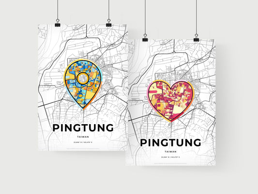 Pingtung Taiwan art print for couples