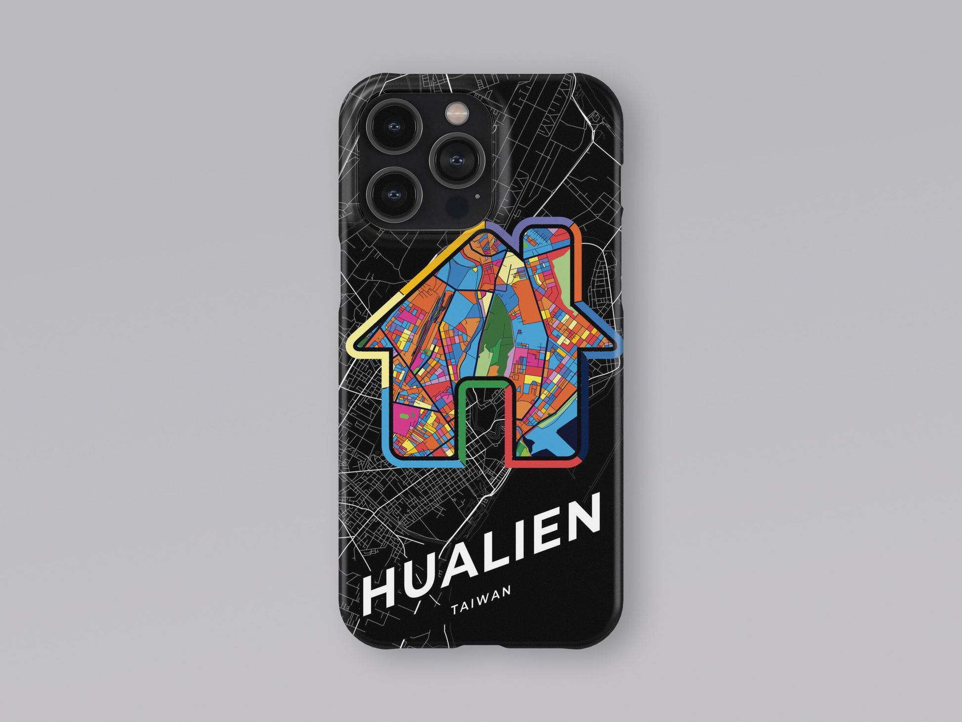 Hualien Taiwan slim phone case with colorful icon. Birthday, wedding or housewarming gift. Couple match cases. 3