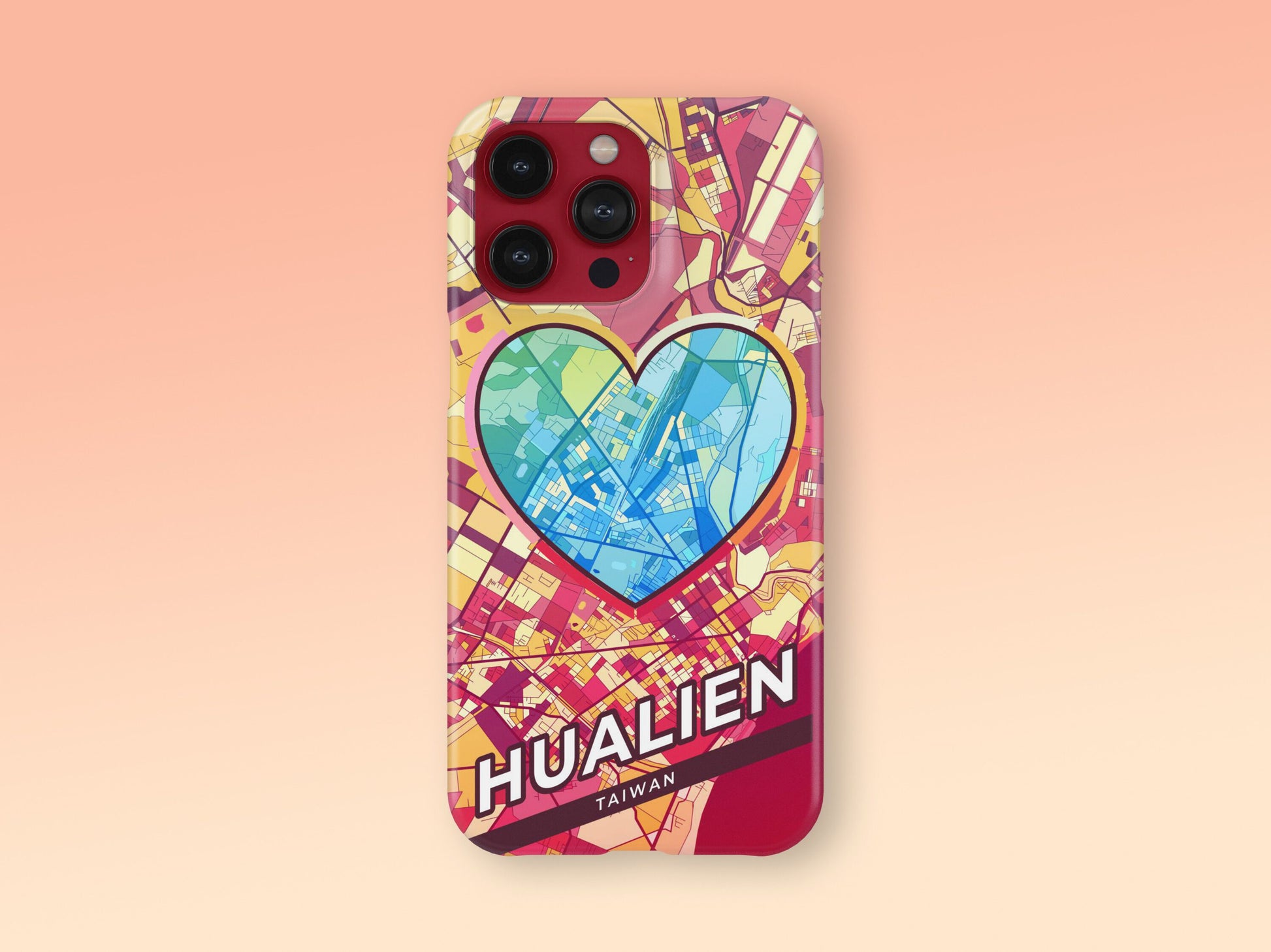 Hualien Taiwan slim phone case with colorful icon. Birthday, wedding or housewarming gift. Couple match cases. 2