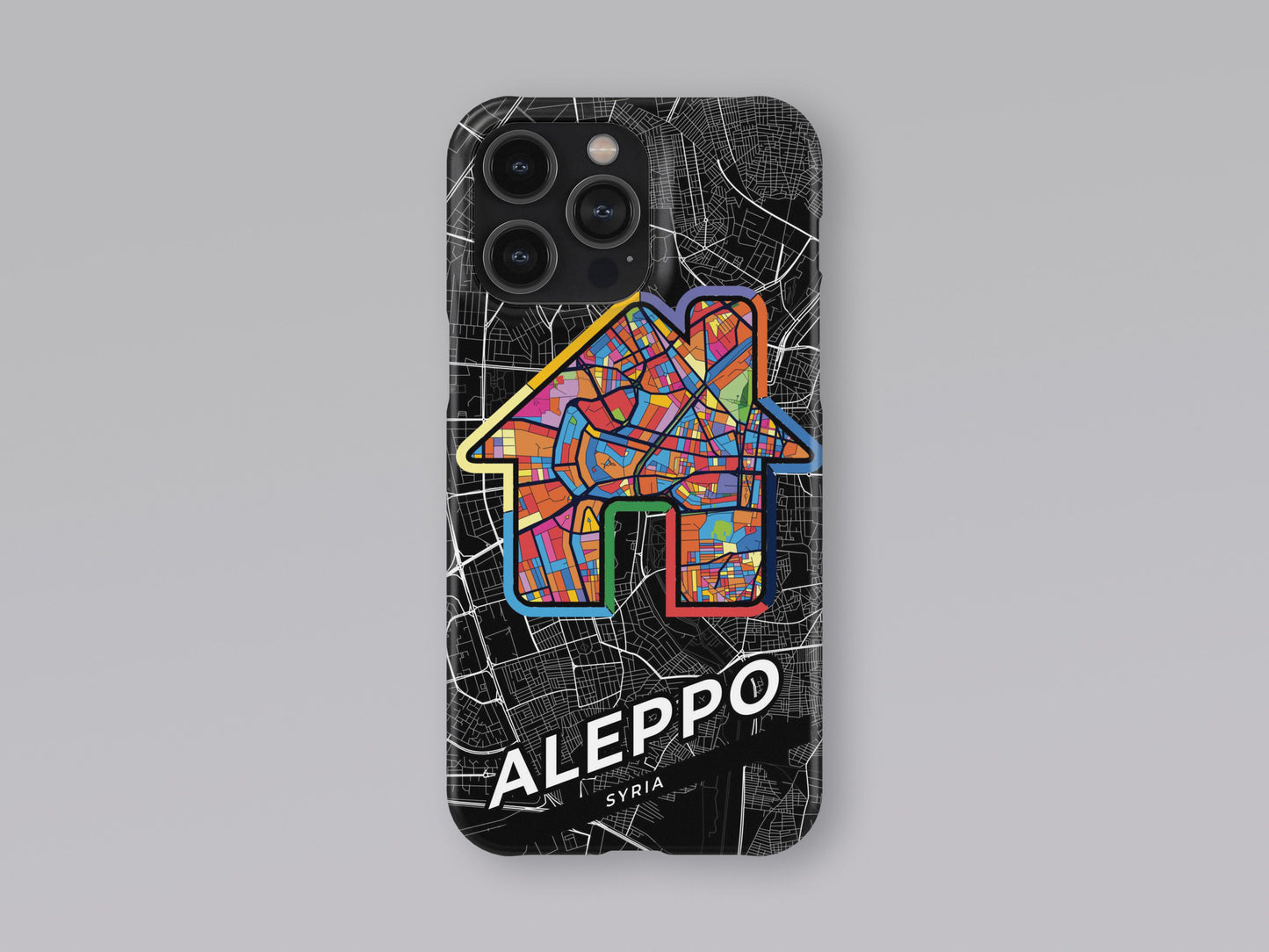 Aleppo Syria slim phone case with colorful icon. Birthday, wedding or housewarming gift. Couple match cases. 3