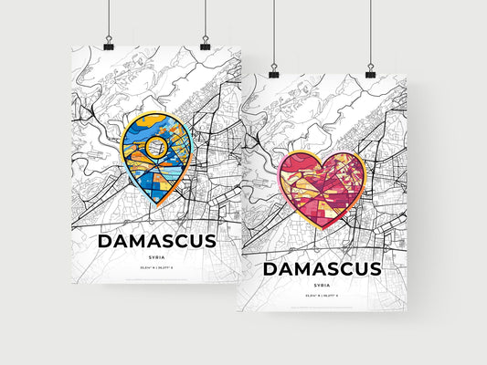 Damascus Syria art print for couples