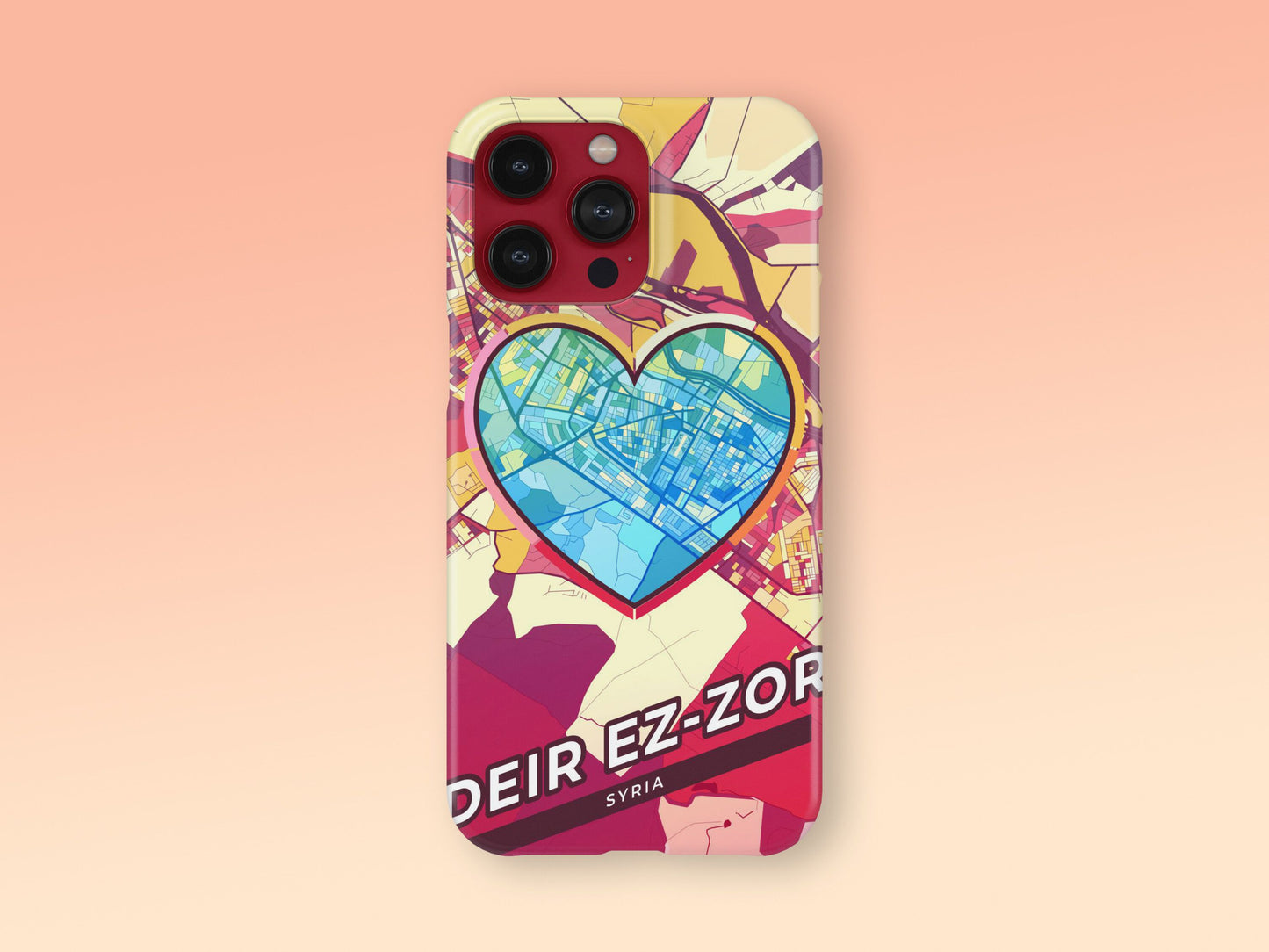 Deir Ez-Zor Syria slim phone case with colorful icon. Birthday, wedding or housewarming gift. Couple match cases. 2