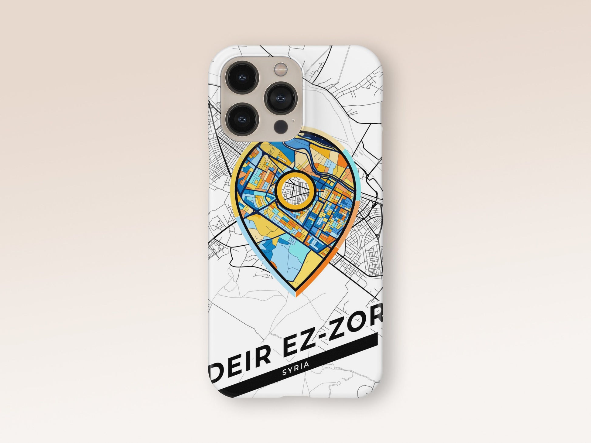 Deir Ez-Zor Syria slim phone case with colorful icon. Birthday, wedding or housewarming gift. Couple match cases. 1