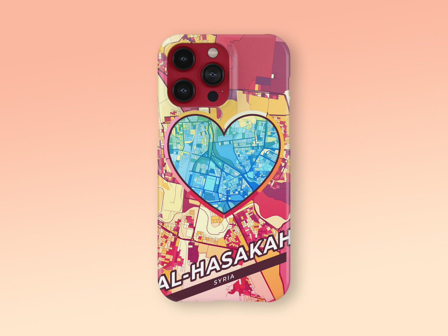 Al-Hasakah Syria slim phone case with colorful icon. Birthday, wedding or housewarming gift. Couple match cases. 2