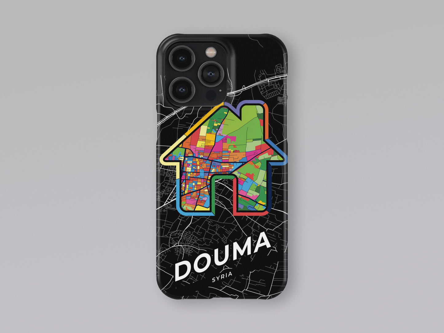 Douma Syria slim phone case with colorful icon. Birthday, wedding or housewarming gift. Couple match cases. 3