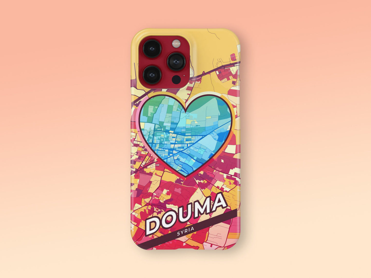 Douma Syria slim phone case with colorful icon. Birthday, wedding or housewarming gift. Couple match cases. 2