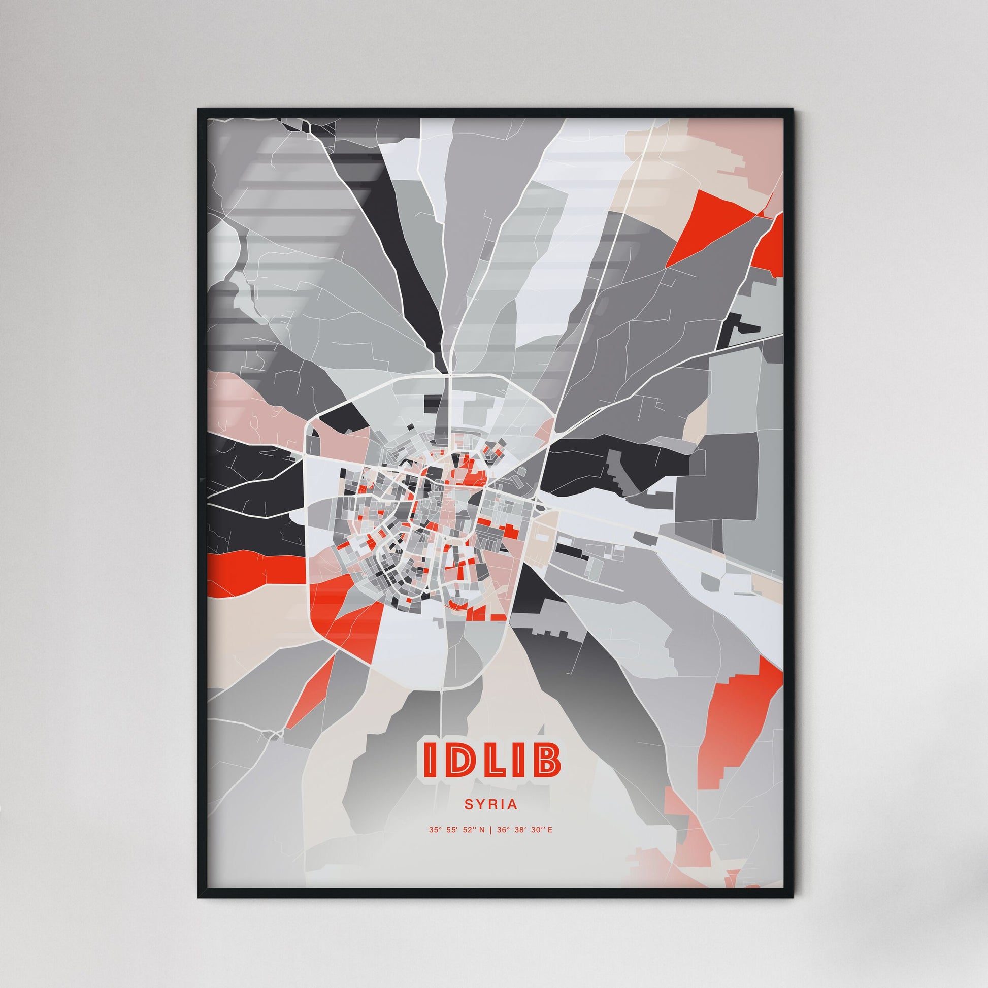 Colorful IDLIB SYRIA Fine Art Map Modern