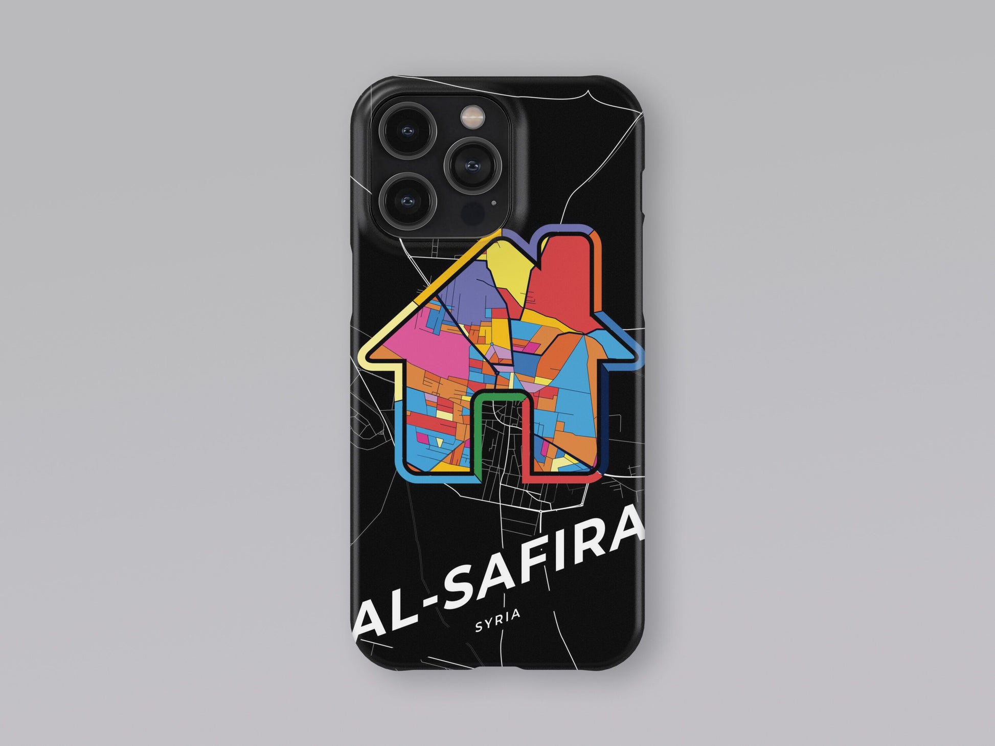 Al-Safira Syria slim phone case with colorful icon. Birthday, wedding or housewarming gift. Couple match cases. 3