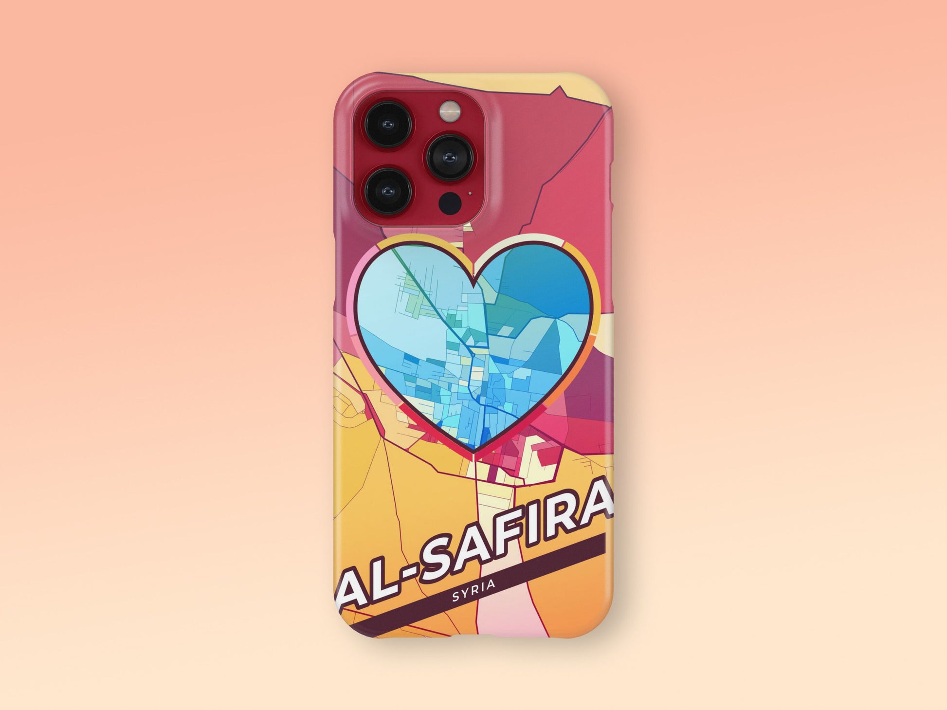 Al-Safira Syria slim phone case with colorful icon. Birthday, wedding or housewarming gift. Couple match cases. 2