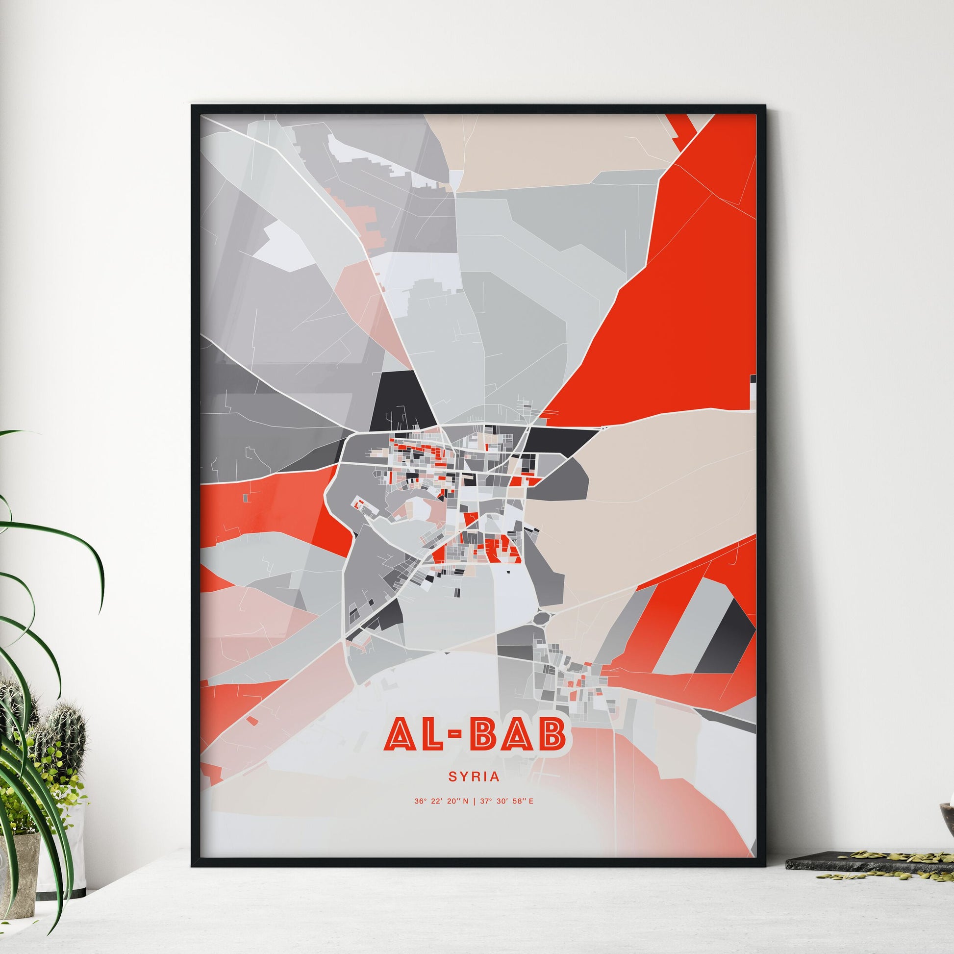 Colorful AL-BAB SYRIA Fine Art Map Modern