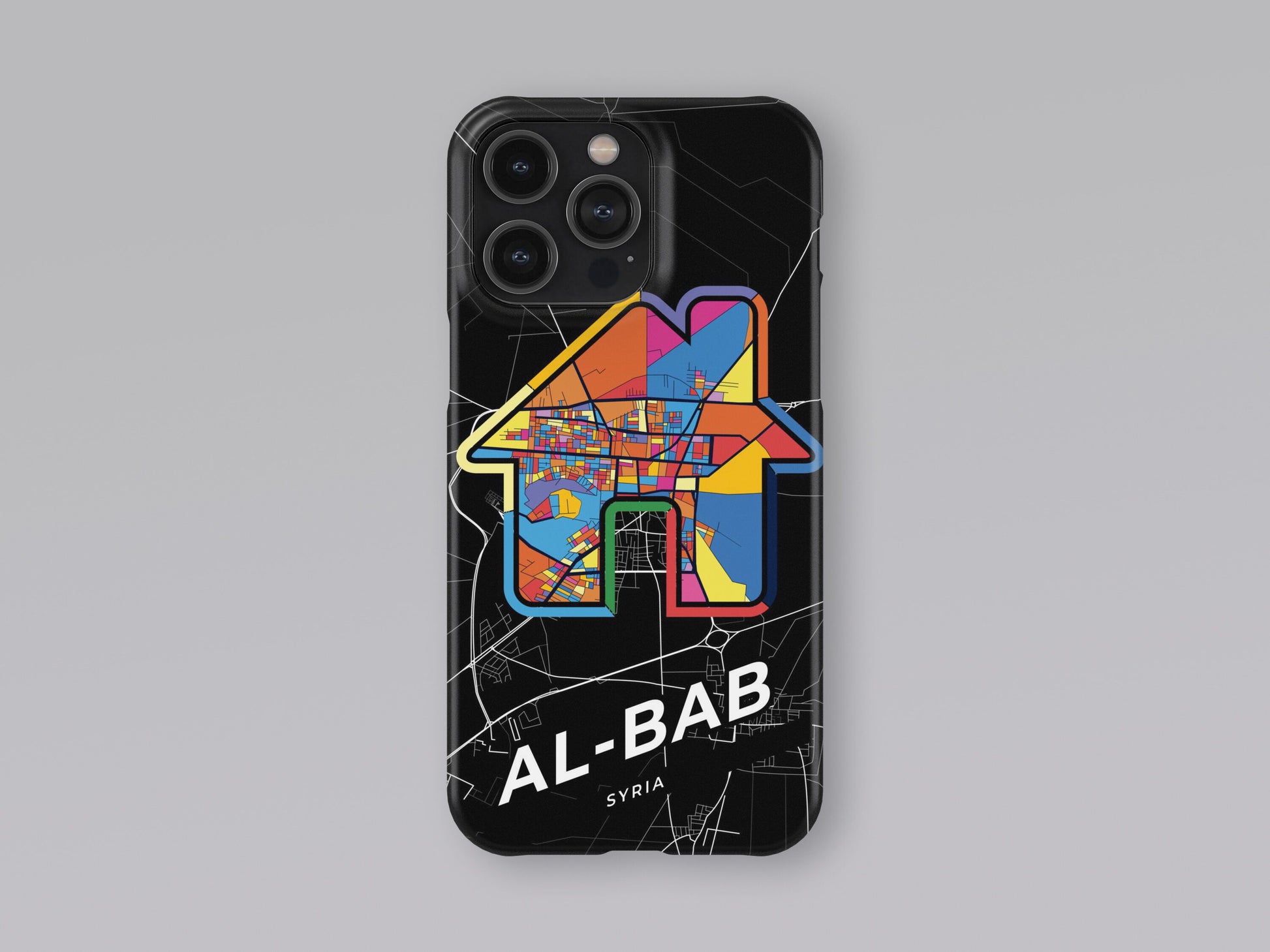 Al-Bab Syria slim phone case with colorful icon. Birthday, wedding or housewarming gift. Couple match cases. 3