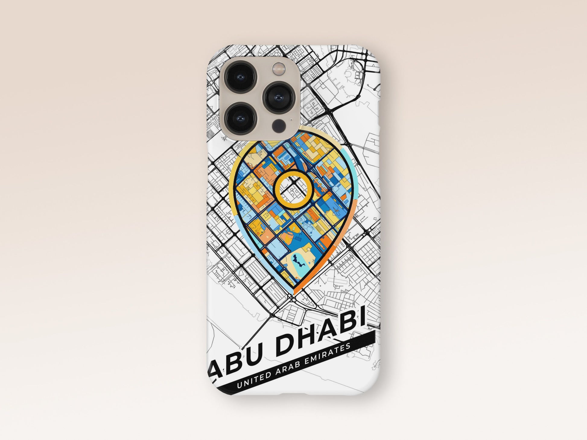 Abu Dhabi United Arab Emirates slim phone case with colorful icon. Birthday, wedding or housewarming gift. Couple match cases. 1