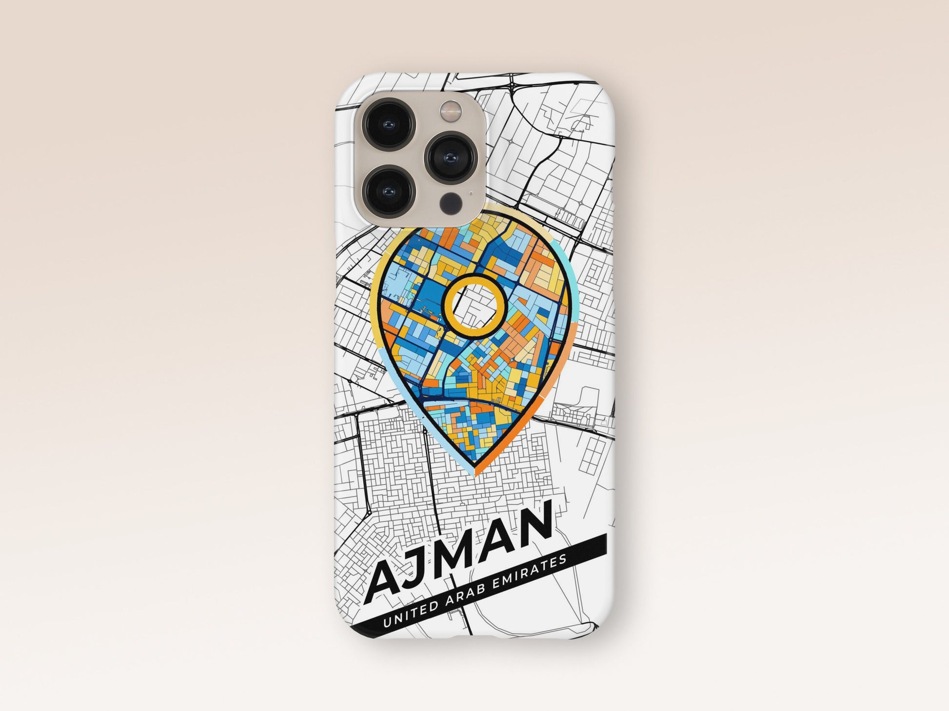 Ajman United Arab Emirates slim phone case with colorful icon. Birthday, wedding or housewarming gift. Couple match cases. 1