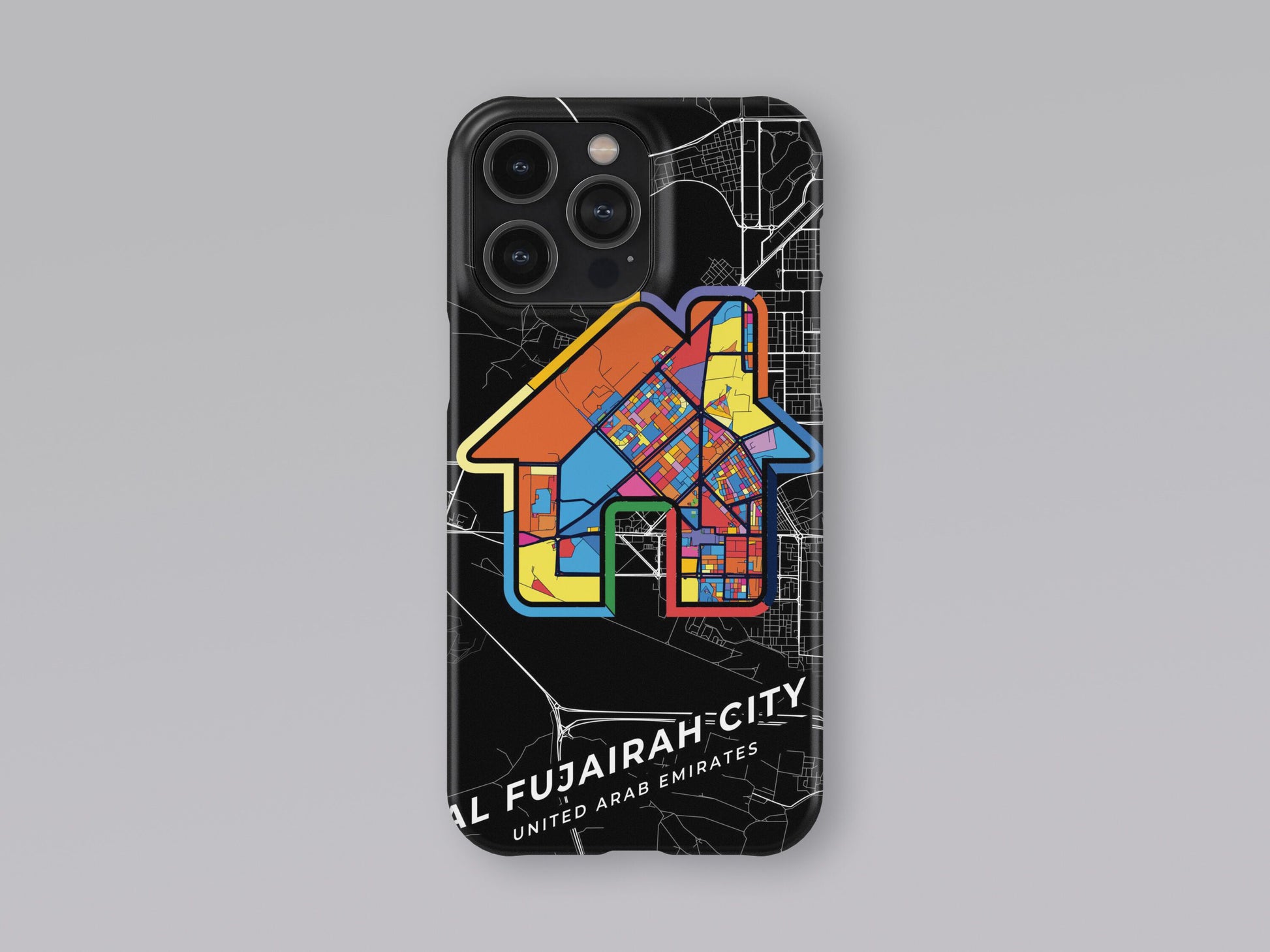 Al Fujairah City United Arab Emirates slim phone case with colorful icon. Birthday, wedding or housewarming gift. Couple match cases. 3