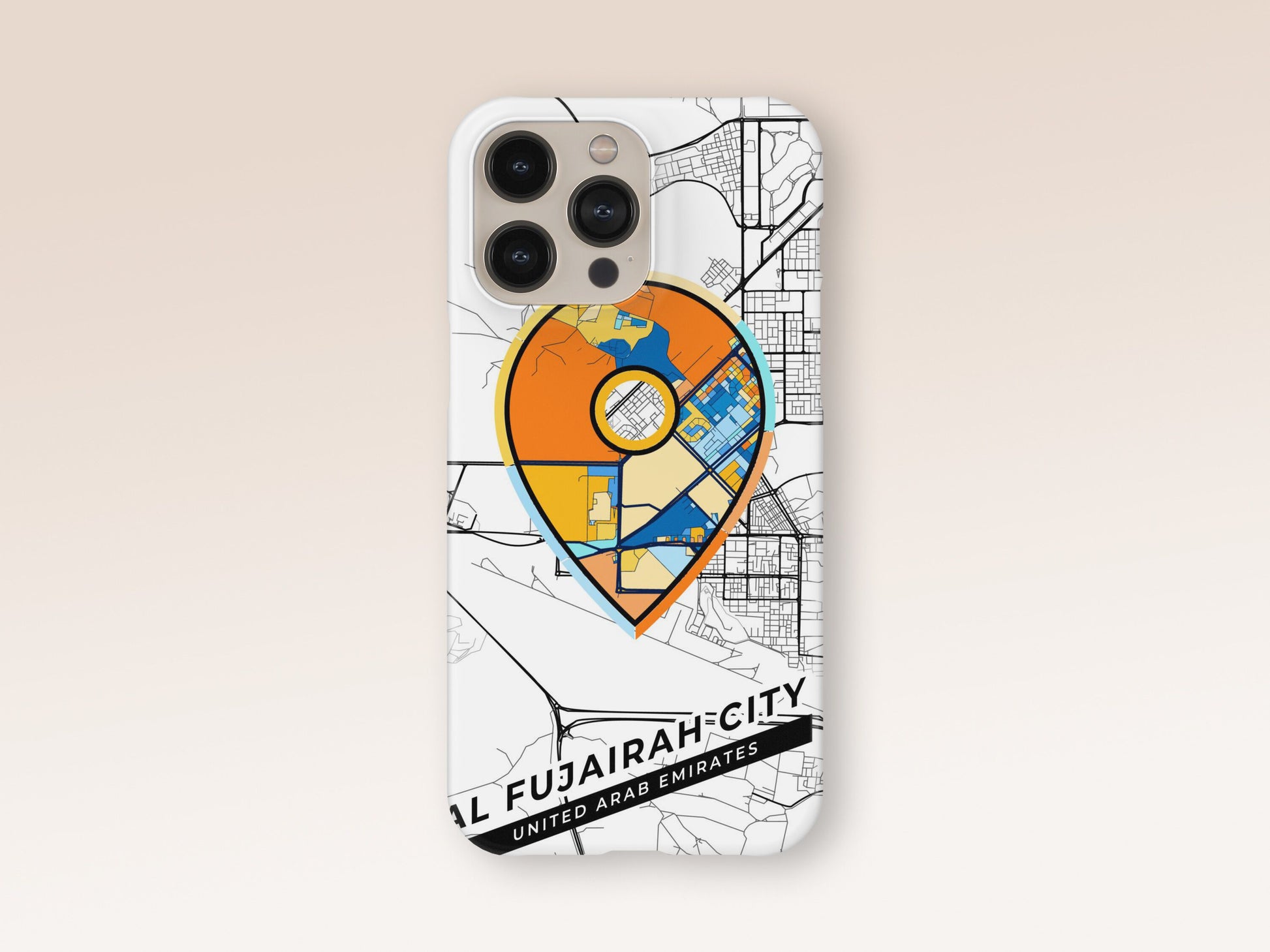 Al Fujairah City United Arab Emirates slim phone case with colorful icon. Birthday, wedding or housewarming gift. Couple match cases. 1