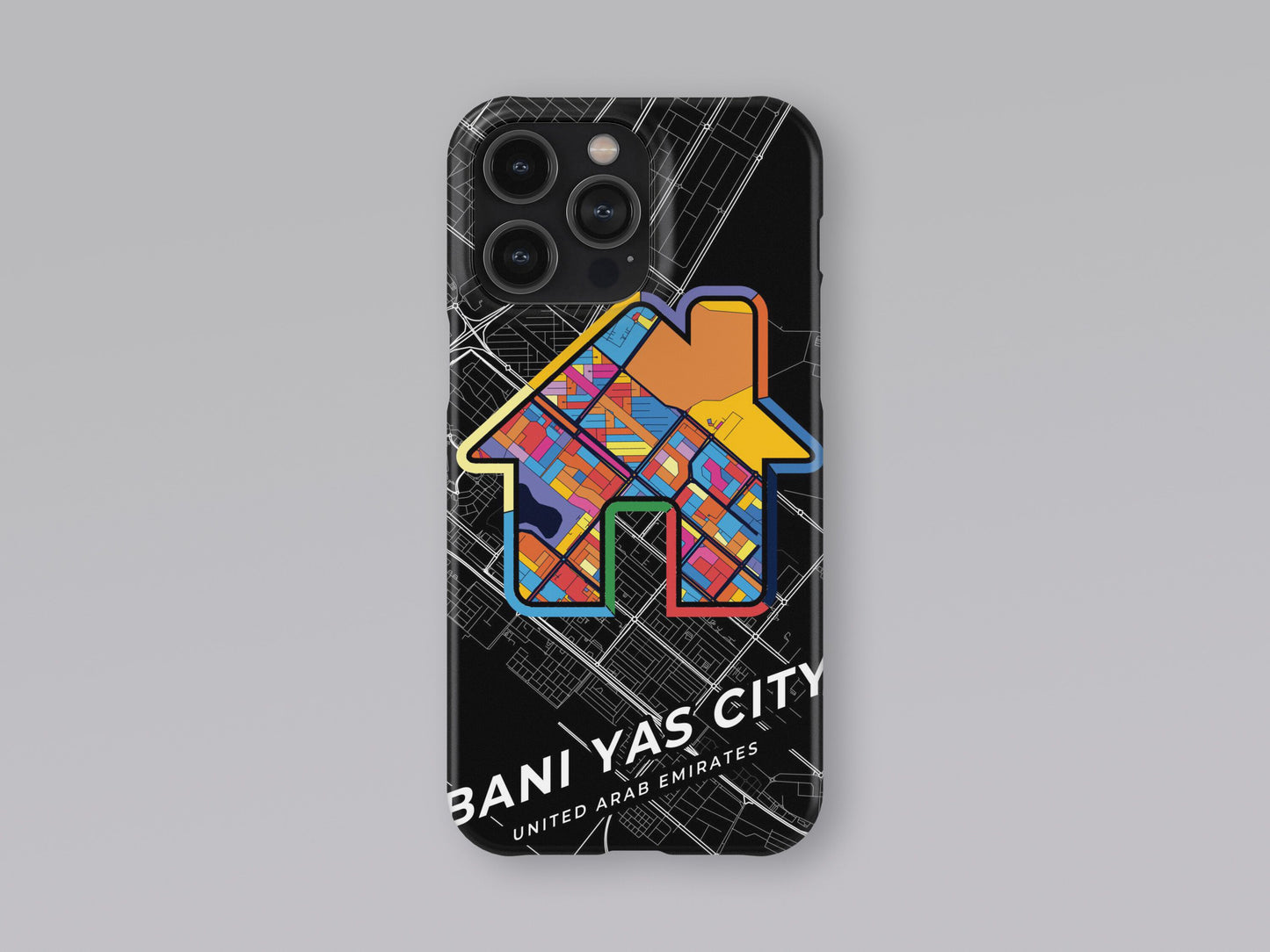 Bani Yas City United Arab Emirates slim phone case with colorful icon. Birthday, wedding or housewarming gift. Couple match cases. 3