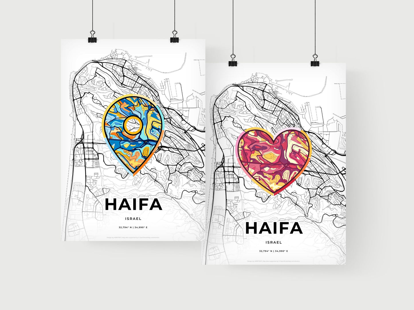 Haifa Israel art print for couples